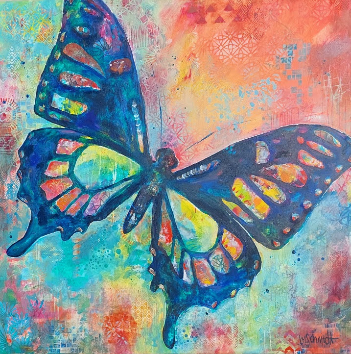 Vlinder buitenschilderij
